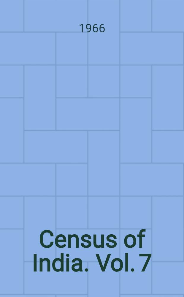 Census of India. Vol. 7 : Kerala