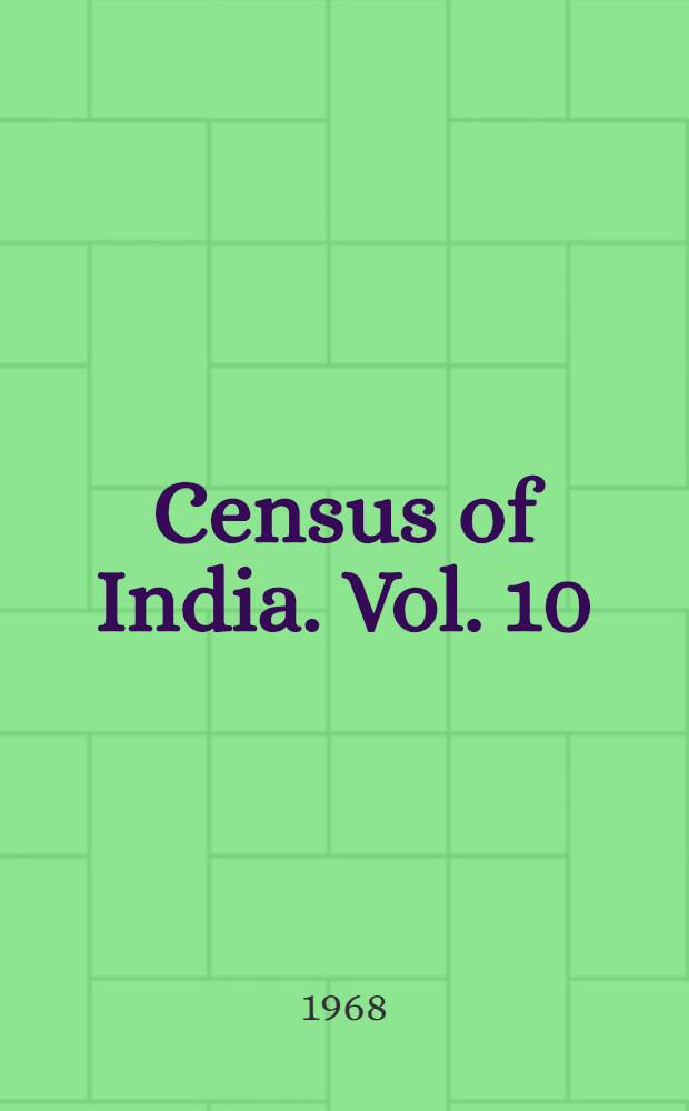 Census of India. Vol. 10 : Maharashtra