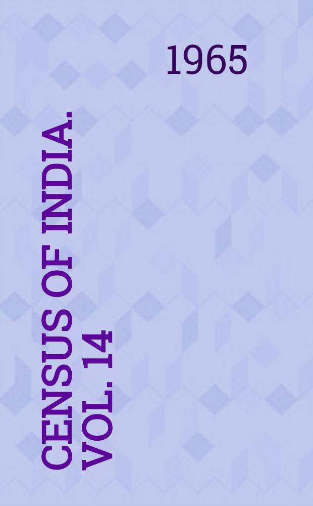 Census of India. Vol. 14 : Rajasthan