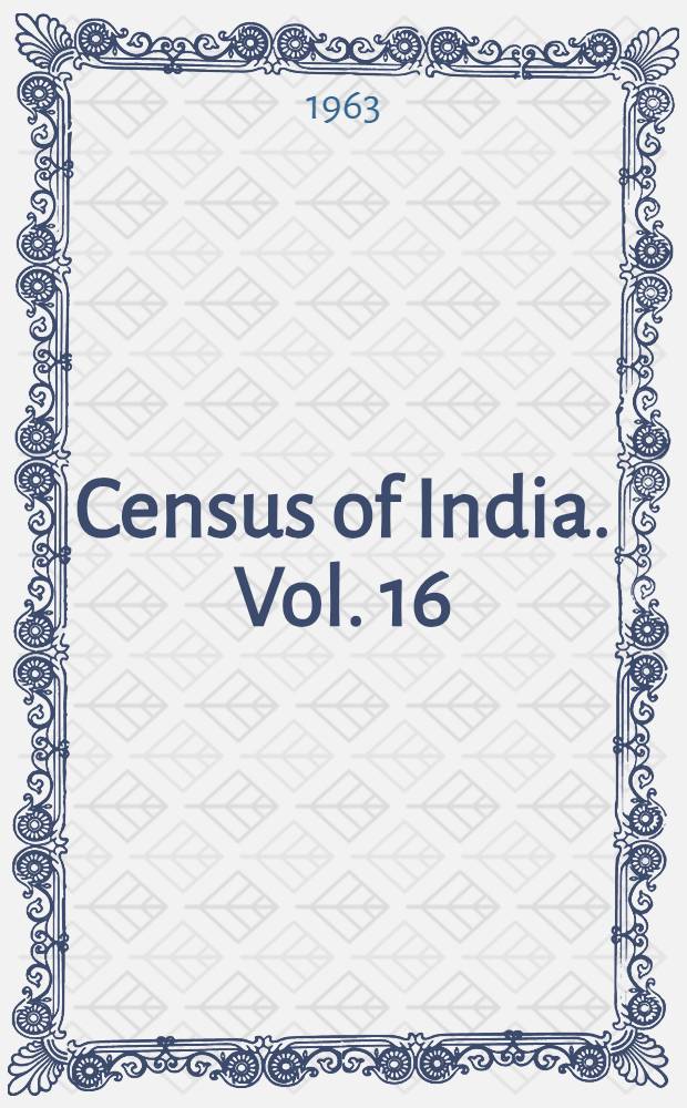 Census of India. Vol. 16 : West Bengal