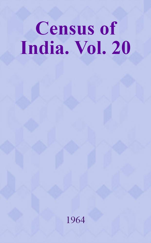 Census of India. Vol. 20 : Himachal Pradesh