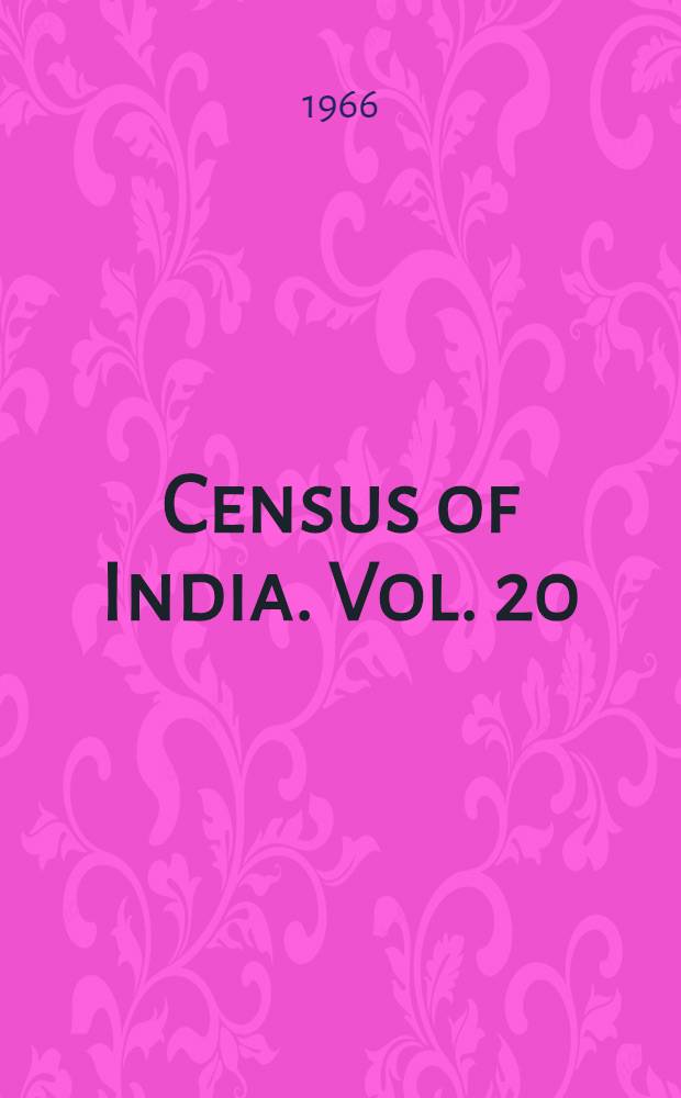 Census of India. Vol. 20 : Himachal Pradesh