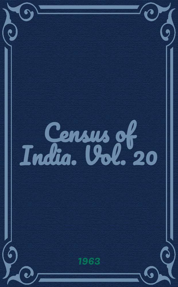 Census of India. Vol. 20 : Himachal Pradesh