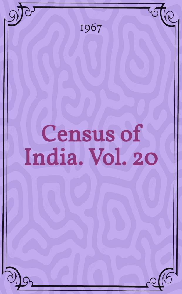Census of India. Vol. 20 : Himachal Pradesh