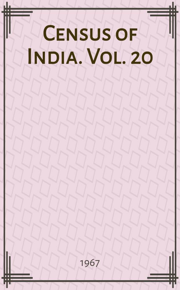 Census of India. Vol. 20 : Himachal Pradesh