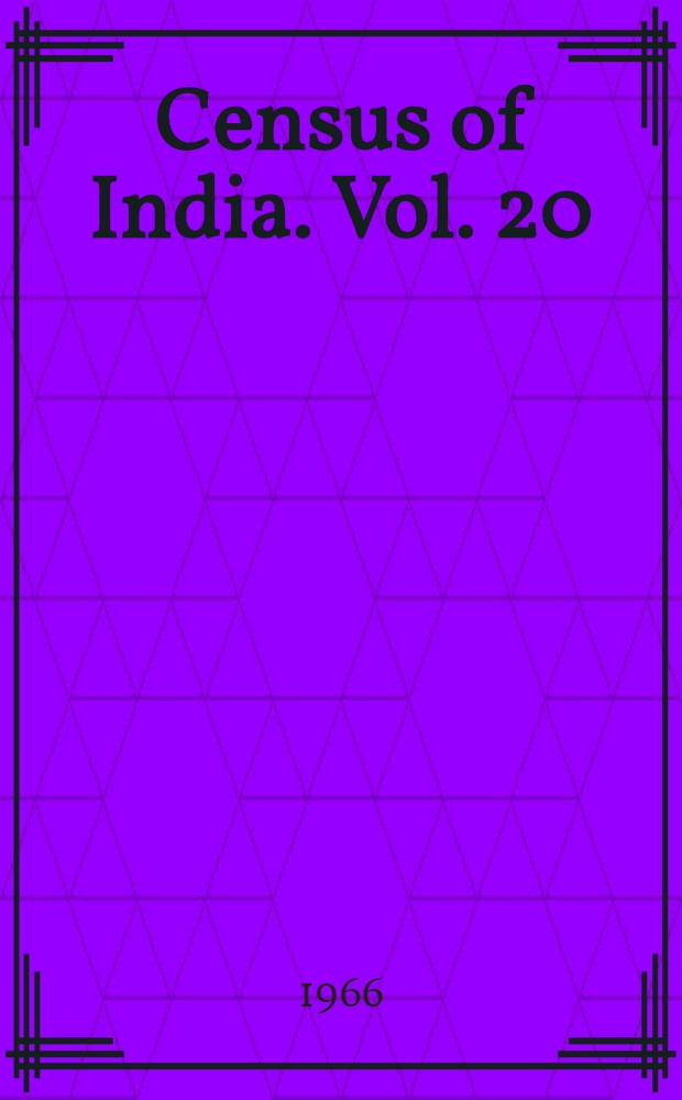 Census of India. Vol. 20 : Himachal Pradesh