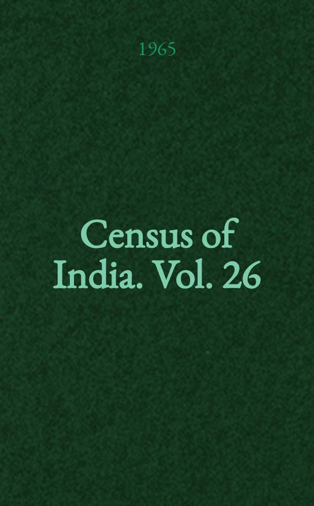 Census of India. Vol. 26 : Tripura