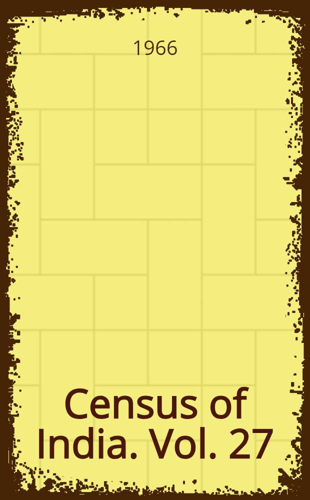 Census of India. Vol. 27 : Goa, Daman and Diu