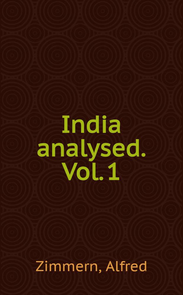 India analysed. Vol. 1 : International