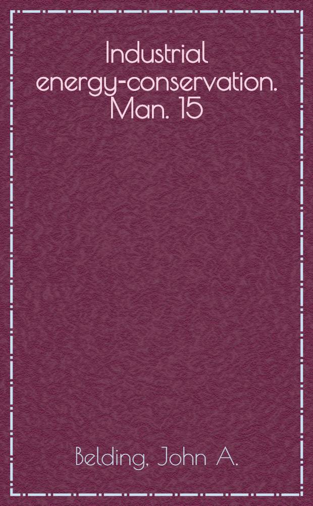 Industrial energy-conservation. Man. 15 : Cogeneration