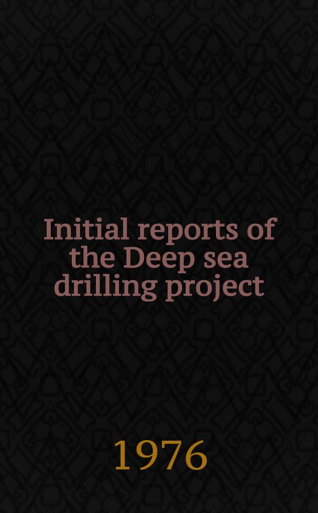 Initial reports of the Deep sea drilling project : A project planned by a. carried out with the advice of the Joint oceanographic institutions for deep earth sampling (JOIDES). Vol. 33 : Covering leg 33 of the cruises of the drilling vessel "Glomar Challenger", Honolulu, Hawaii to Papeete, Tahiti, November-December 1973