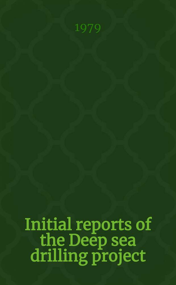 Initial reports of the Deep sea drilling project : A project planned by a. carried out with the advice of the Joint oceanographic institutions for deep earth sampling (JOIDES). Vol. 43 : Covering leg 43 of the cruises of the drilling vessel "Glomar Challenger", Istanbul, Turkey to Norfolk, Virginia, June - August 1975