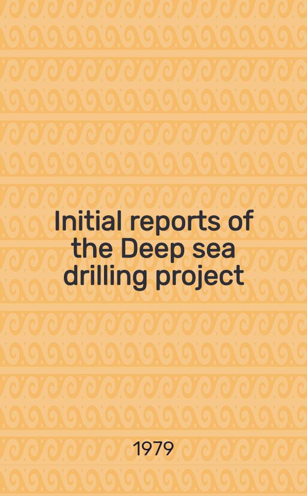 Initial reports of the Deep sea drilling project : A project planned by a. carried out with the advice of the Joint oceanographic institutions for deep earth sampling (JOIDES). Vol. 46 : Covering leg 46 of the cruises of the drilling vessel "Glomar Challenger", San Juan, Puerto Rico to Las Palmas, Canary Islands, January - March 1975 [!}