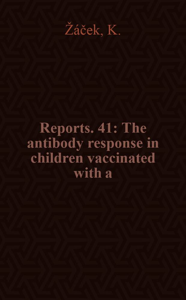 [Reports]. [41] : The antibody response in children vaccinated with a) the live attenuated polioviruses and b) the fourth dose of inactivated poliovaccine