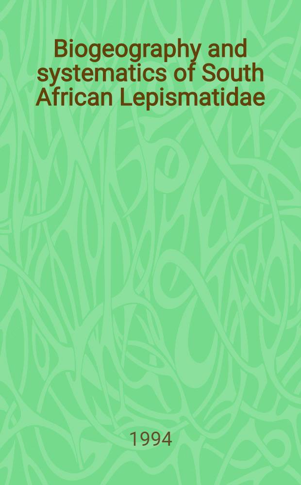 Biogeography and systematics of South African Lepismatidae (Thysanura, Insecta). 1 : The Orange Free State