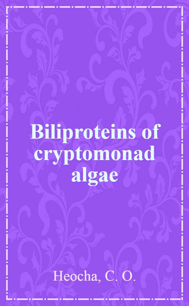 Biliproteins of cryptomonad algae