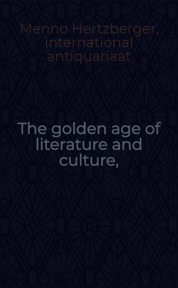 The golden age of literature and culture, (1475-1575)