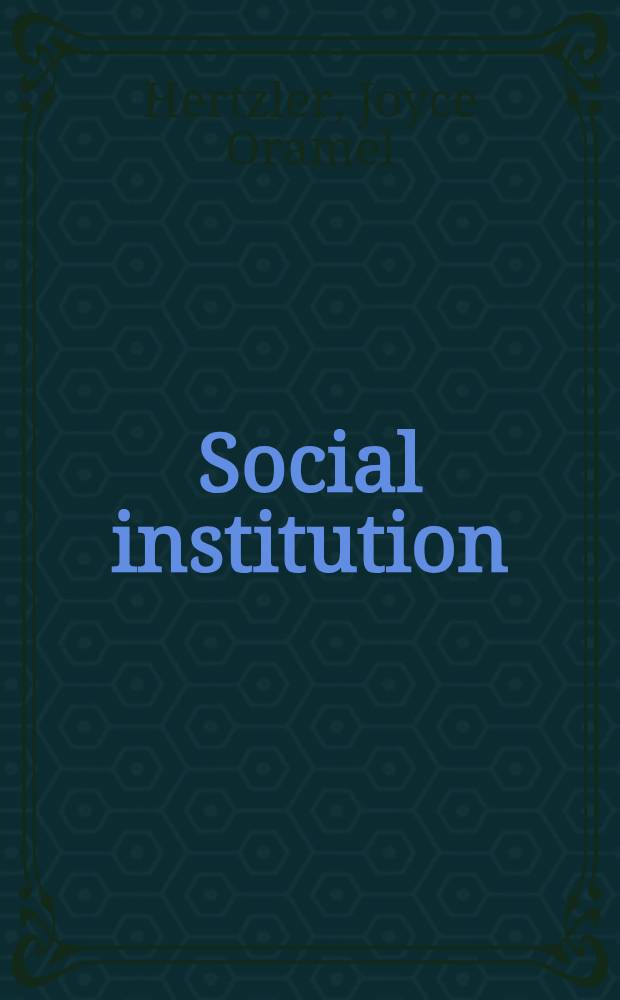 Social institution