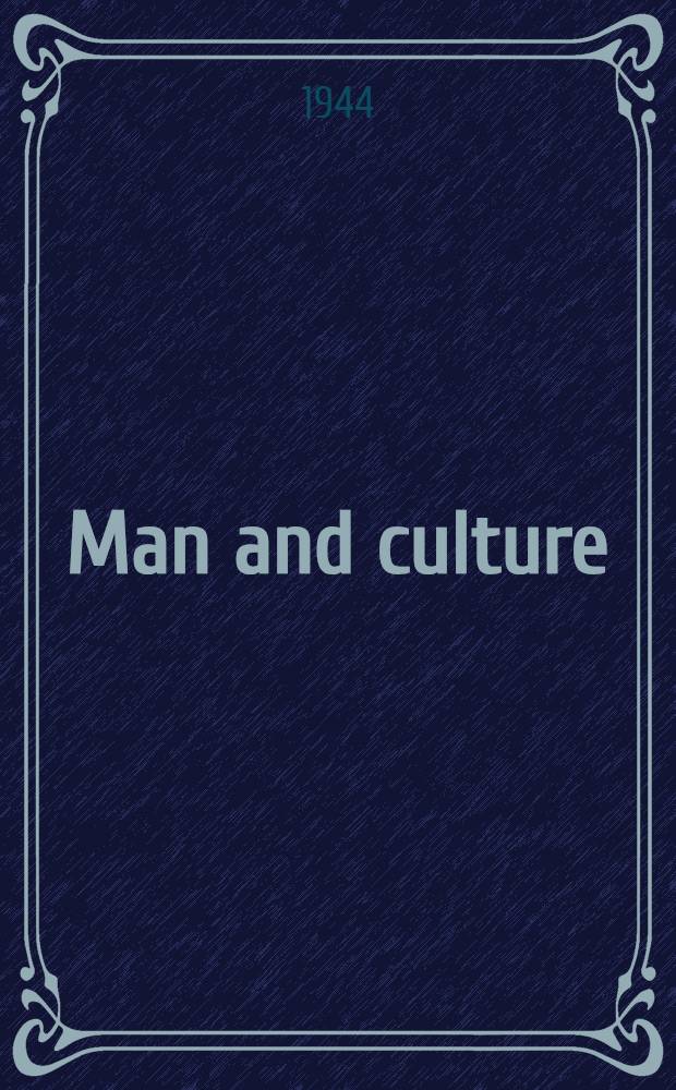 Man and culture
