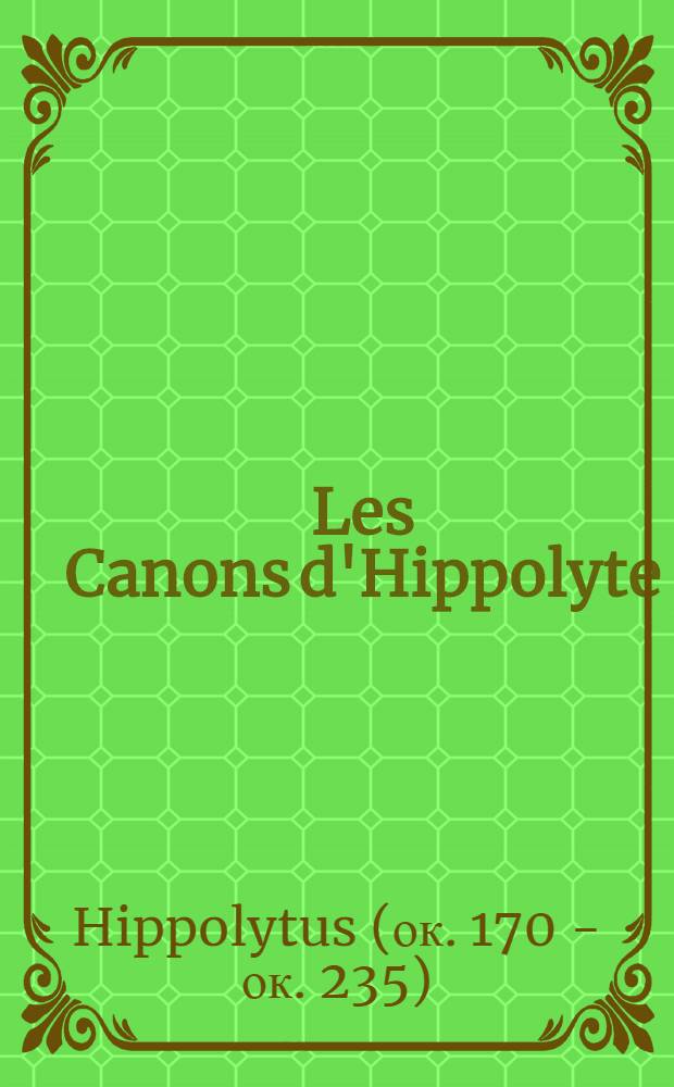 Les Canons d'Hippolyte