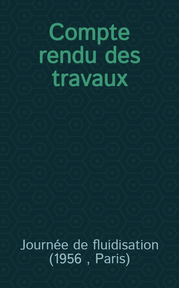 Compte rendu des travaux