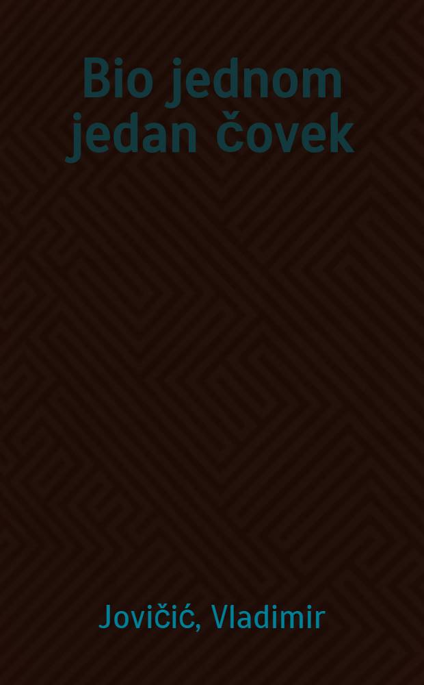 Bio jednom jedan čovek : Roman