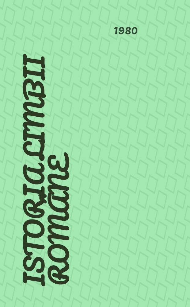 Istoria limbii române