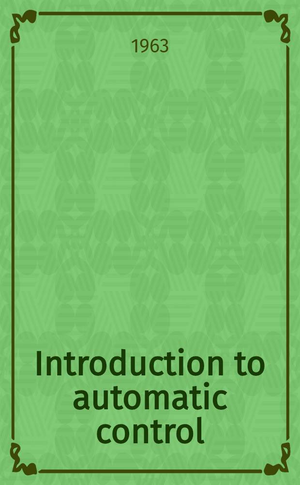 Introduction to automatic control