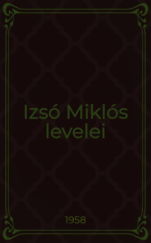 Izsó Miklós levelei