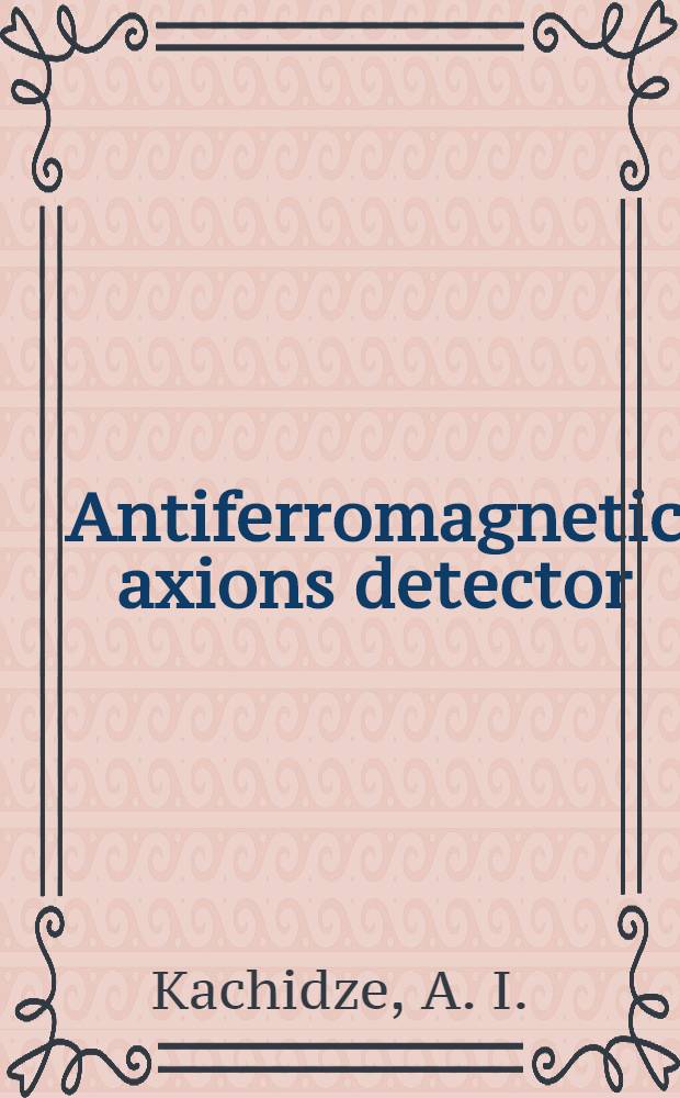Antiferromagnetic axions detector