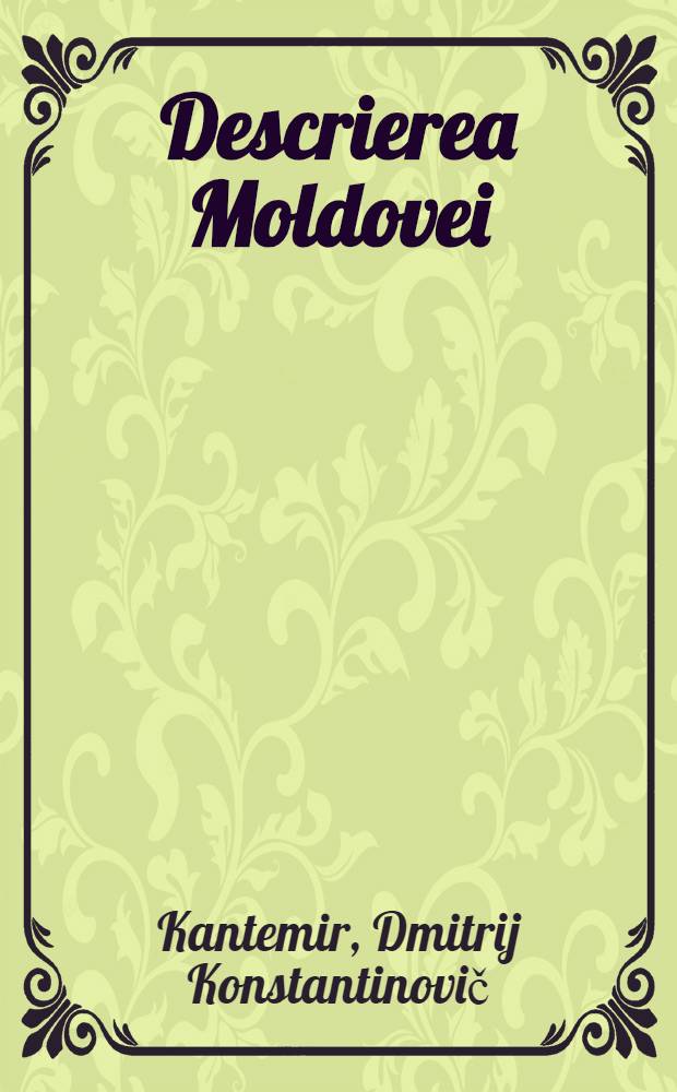 Descrierea Moldovei