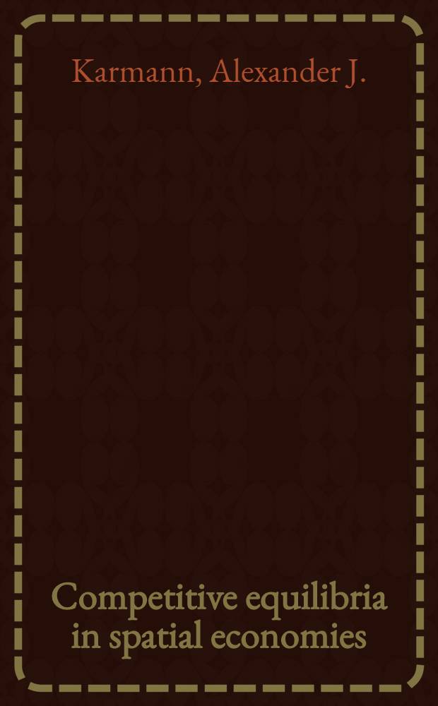 Competitive equilibria in spatial economies