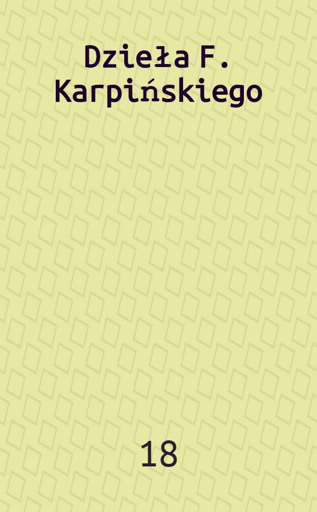 Dzieła F. Karpińskiego