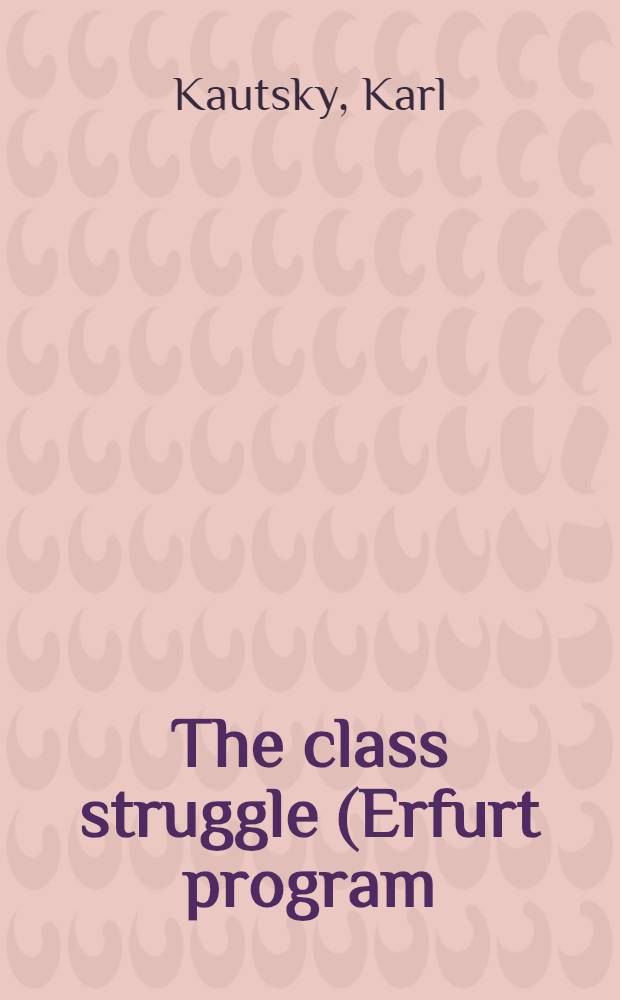 The class struggle (Erfurt program)
