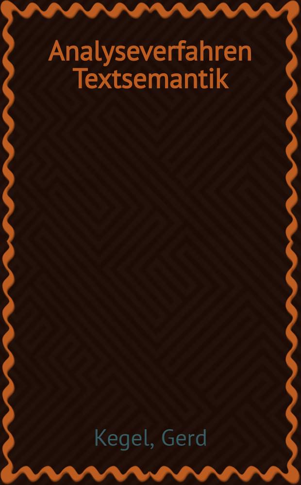 Analyseverfahren Textsemantik