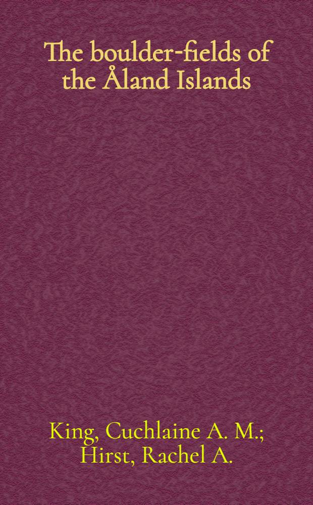 The boulder-fields of the &Aring;land Islands