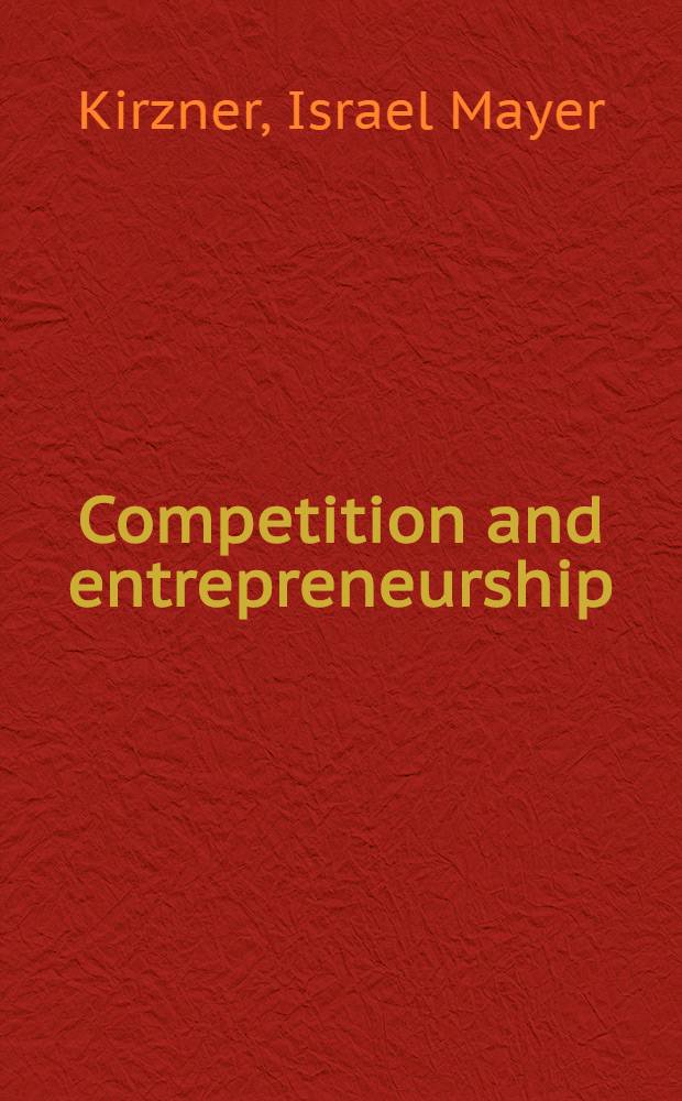 Competition and entrepreneurship