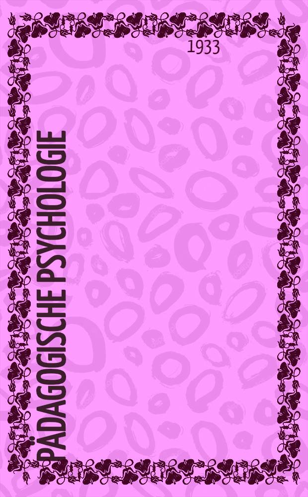 ... P&auml;dagogische Psychologie