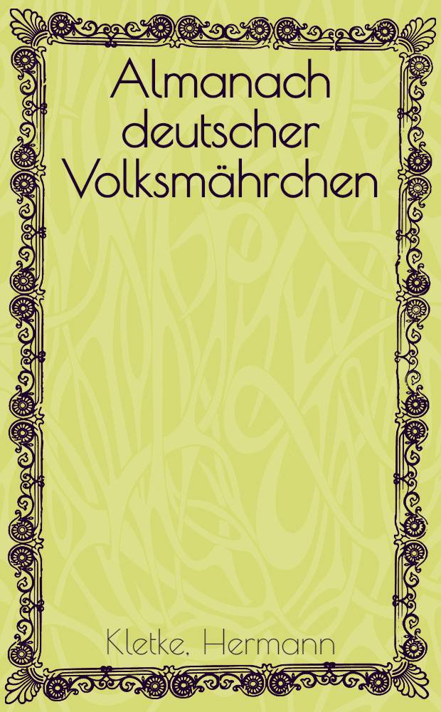 Almanach deutscher Volksm&auml;hrchen