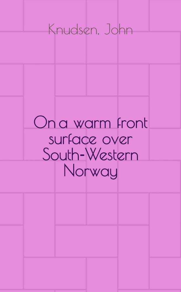 On a warm front surface over South-Western Norway