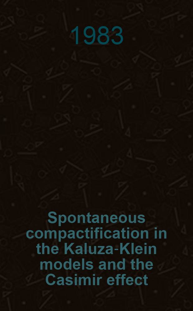 Spontaneous compactification in the Kaluza-Klein models and the Casimir effect