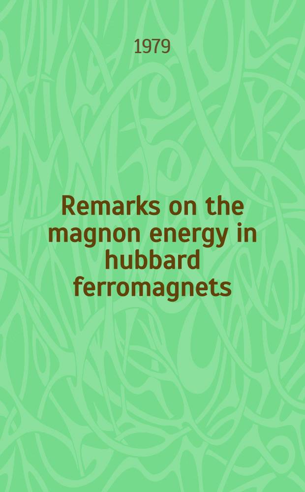 Remarks on the magnon energy in hubbard ferromagnets