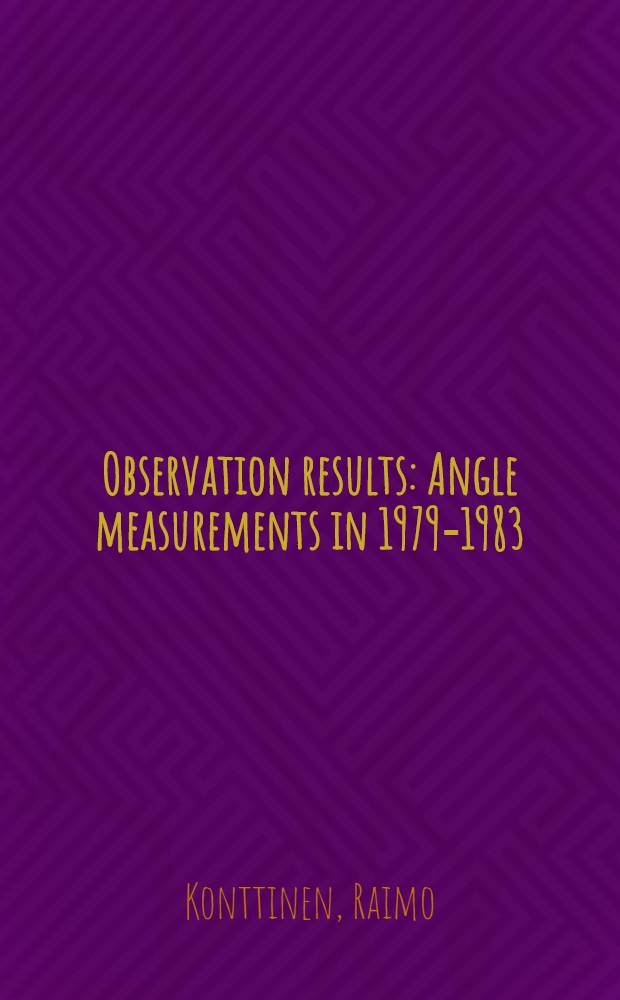Observation results : Angle measurements in 1979-1983