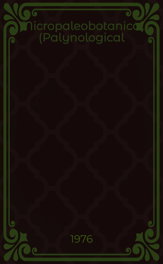 Micropaleobotanical (Palynological) research of the Lower Miocene of Northern Bohemia