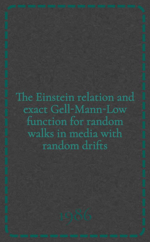 The Einstein relation and exact Gell-Mann-Low function for random walks in media with random drifts
