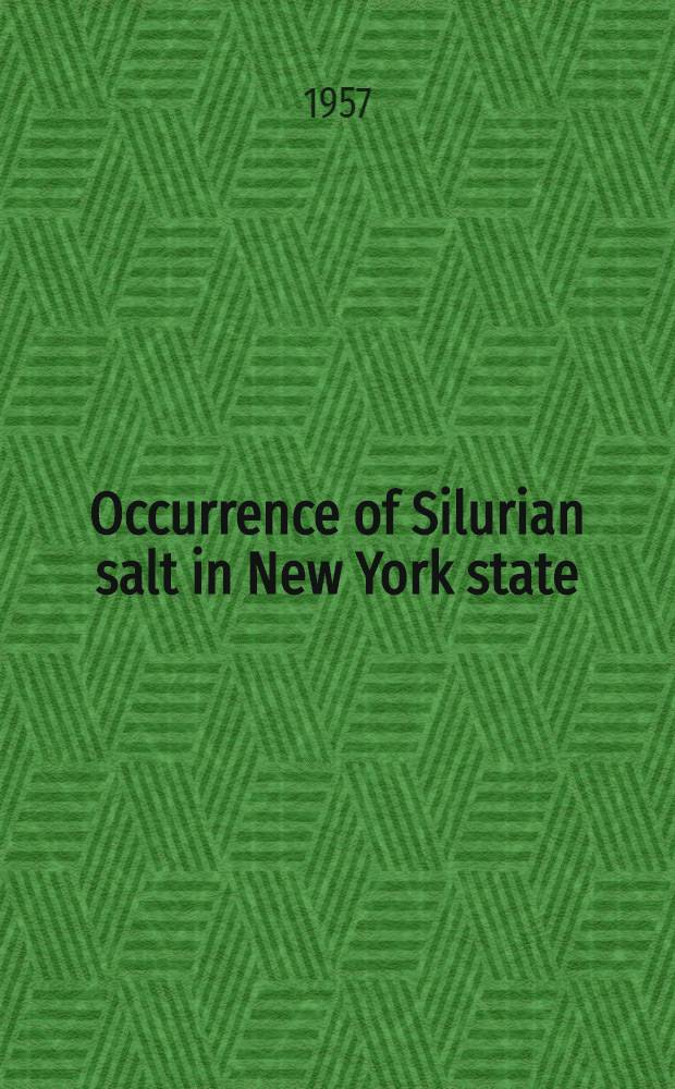 Occurrence of Silurian salt in New York state