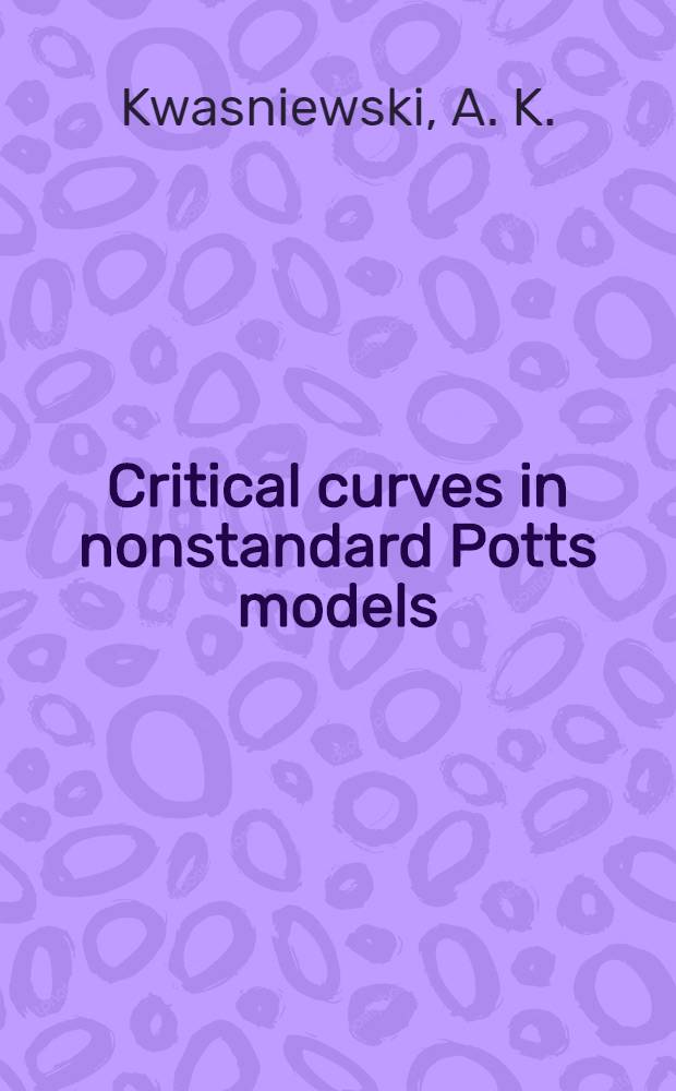 Critical curves in nonstandard Potts models