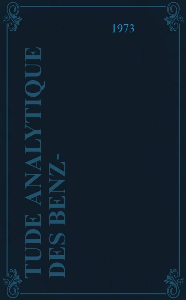 &Eacute;tude analytique des benzo-(f)-diaz&eacute;pines-1,4 : Application &agrave; la toxicologie hospitali&egrave;re d'urgence : Th&egrave;se ..