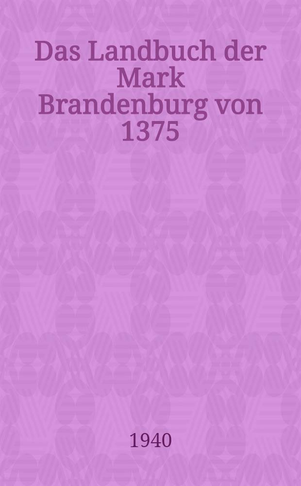 Das Landbuch der Mark Brandenburg von 1375