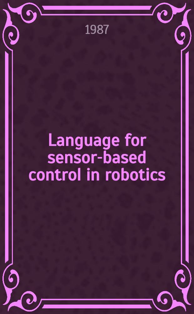 Language for sensor-based control in robotics